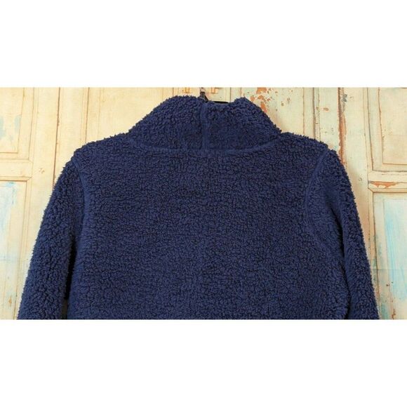 St. Johns Bay Women Size PM Sherpa Mock Neck Long Sleeve Pullover Blue Very Soft - Picture 7 of 11